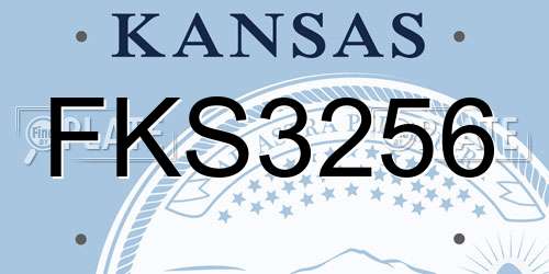 FKS3256 Kansas License Plate