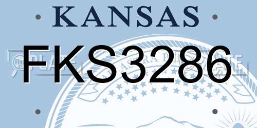 FKS3286 Kansas License Plate