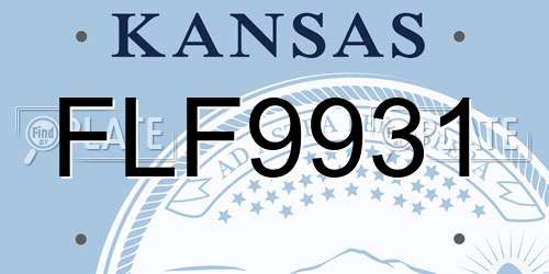 FLF9931 Kansas License Plate