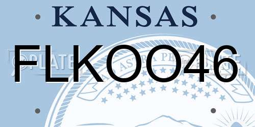 FLKOO46 Kansas License Plate