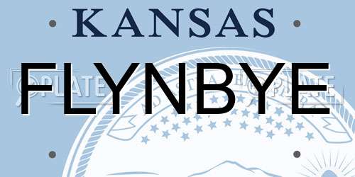 FLYNBYE Kansas License Plate