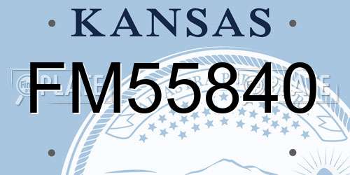 FM55840 Kansas License Plate