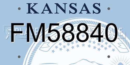 FM58840 Kansas License Plate