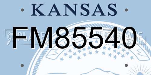 FM85540 Kansas License Plate