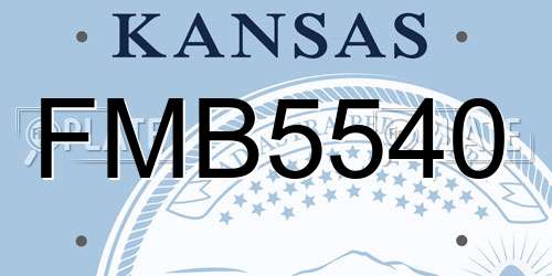 FMB5540 Kansas License Plate