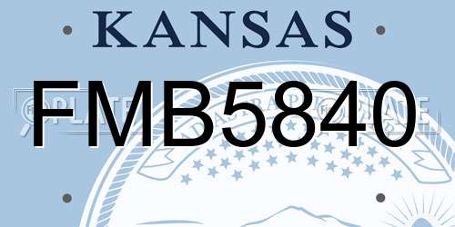 FMB5840 Kansas License Plate