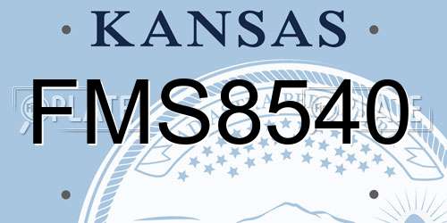 FMS8540 Kansas License Plate
