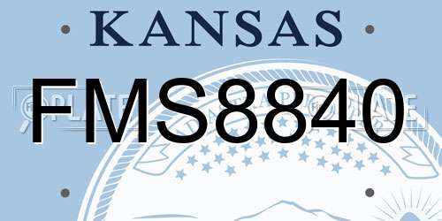 FMS8840 Kansas License Plate
