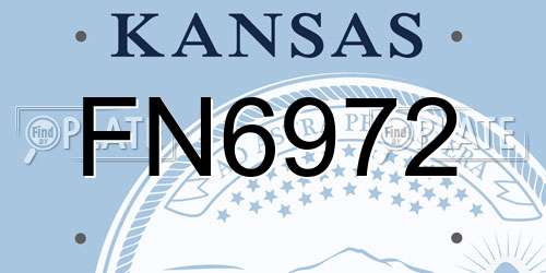 FN6972 Kansas License Plate