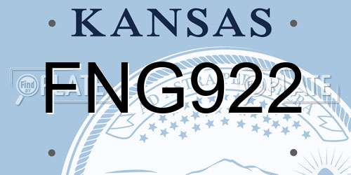 FNG922 Kansas License Plate
