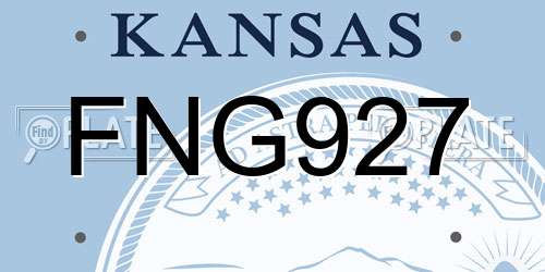 FNG927 Kansas License Plate