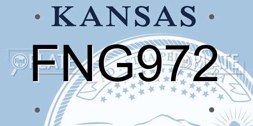 FNG972 Kansas License Plate