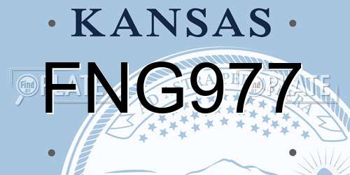 FNG977 Kansas License Plate