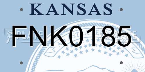 FNK0185 Kansas License Plate