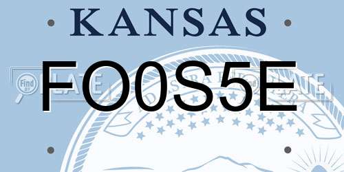 FO0S5E Kansas License Plate