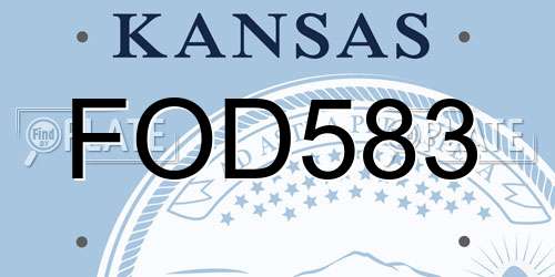 FOD583 Kansas License Plate