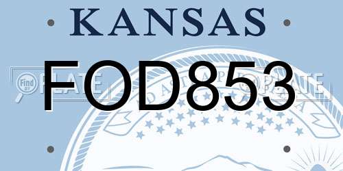 FOD853 Kansas License Plate