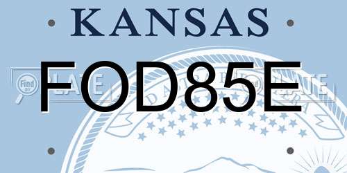 FOD85E Kansas License Plate