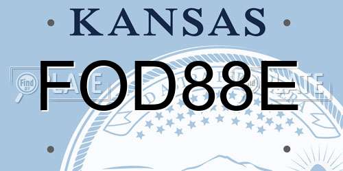 FOD88E Kansas License Plate