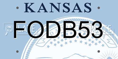FODB53 Kansas License Plate