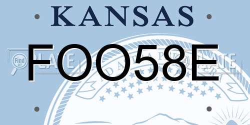 FOO58E Kansas License Plate