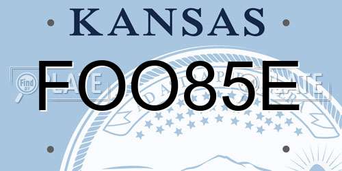 FOO85E Kansas License Plate