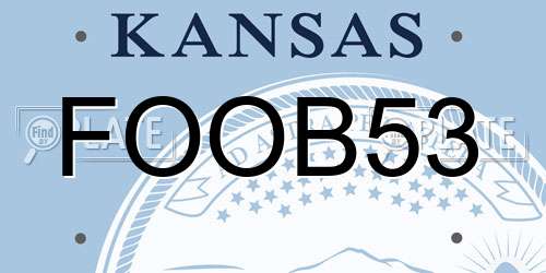 FOOB53 Kansas License Plate