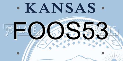 FOOS53 Kansas License Plate