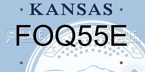 FOQ55E Kansas License Plate