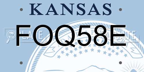 FOQ58E Kansas License Plate