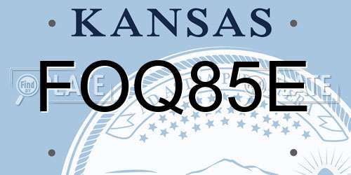 FOQ85E Kansas License Plate