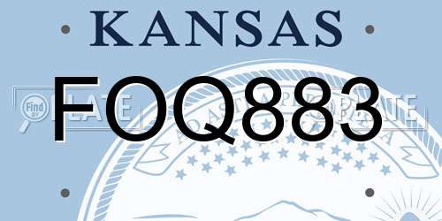 FOQ883 Kansas License Plate