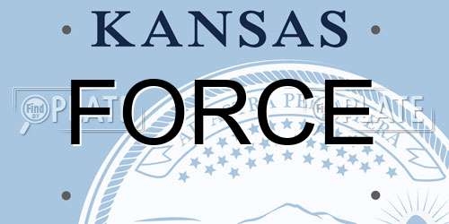 FORCE Kansas License Plate