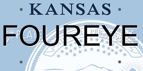 FOUREYE Kansas License Plate