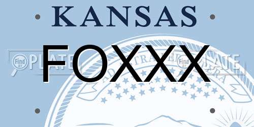 FOXXX Kansas License Plate