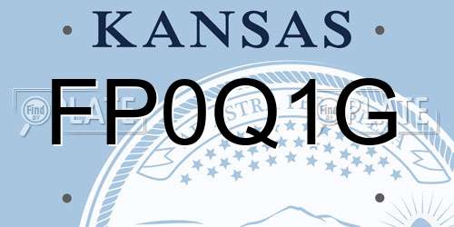 FP0Q1G Kansas License Plate