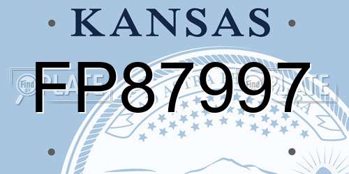 FP87997 Kansas License Plate