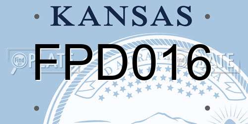 FPD016 Kansas License Plate
