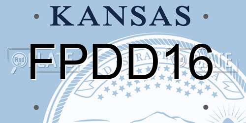 FPDD16 Kansas License Plate
