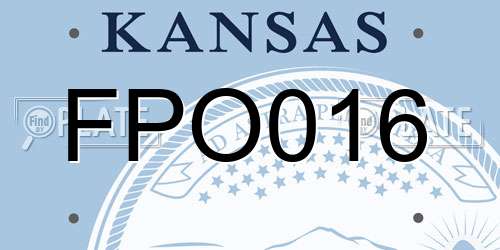FPO016 Kansas License Plate