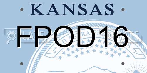 FPOD16 Kansas License Plate