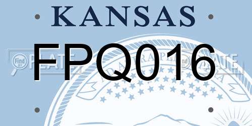FPQ016 Kansas License Plate