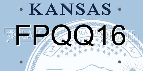 FPQQ16 Kansas License Plate