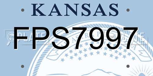 FPS7997 Kansas License Plate
