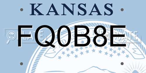 FQ0B8E Kansas License Plate