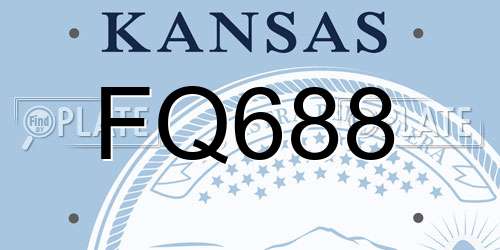 FQ688 Kansas License Plate