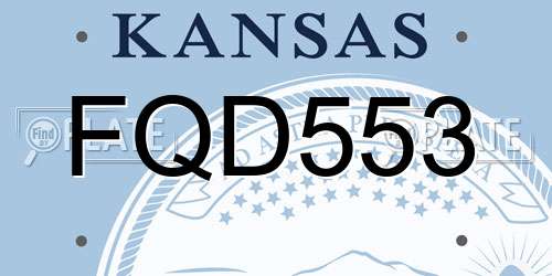 FQD553 Kansas License Plate