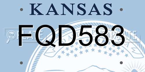 FQD583 Kansas License Plate