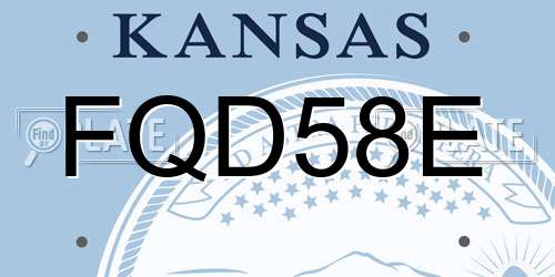 FQD58E Kansas License Plate