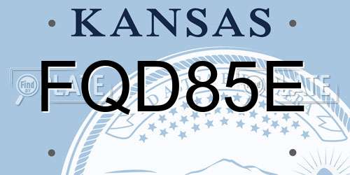 FQD85E Kansas License Plate